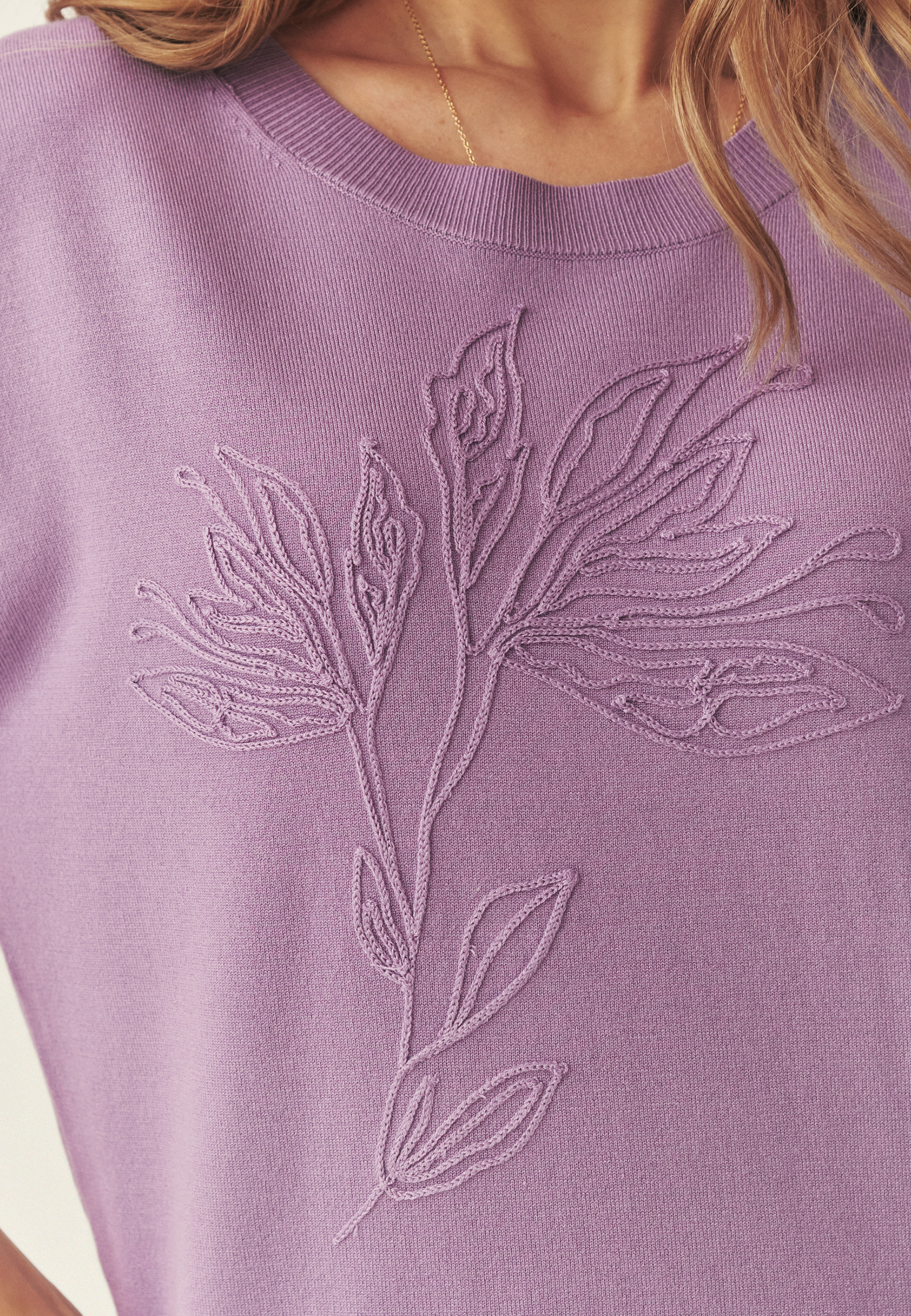 BLUZĂ DIN TRICOT, CU VISCOZĂ LENZING™ ECOVERO™ - SUFIF VIOLETĂ 2