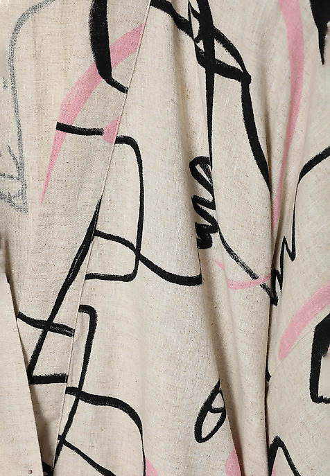 MODERN NŐI KIMONO BLAZERSÖTÉT ÖVVEL - KIMONI 1 TÖBBSZÍNŰ 2