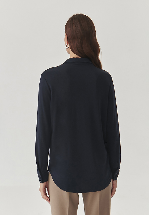 LADIES’ SHIRT WITH LONG SLEEVES - LARYSA LADIES’ SHIRT WITH LONG SLEEVES - LARYSA GRANATOWY 4