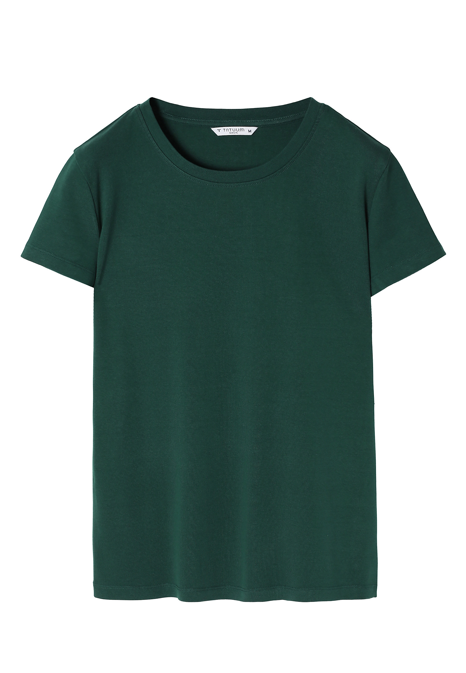 BAWEŁNIANY T-SHIRT DAMSKI Z OKRĄGŁYM DEKOLTEM - KIRI BAWEŁNIANY T-SHIRT DAMSKI Z OKRĄGŁYM DEKOLTEM - KIRI ZIELONY 98915