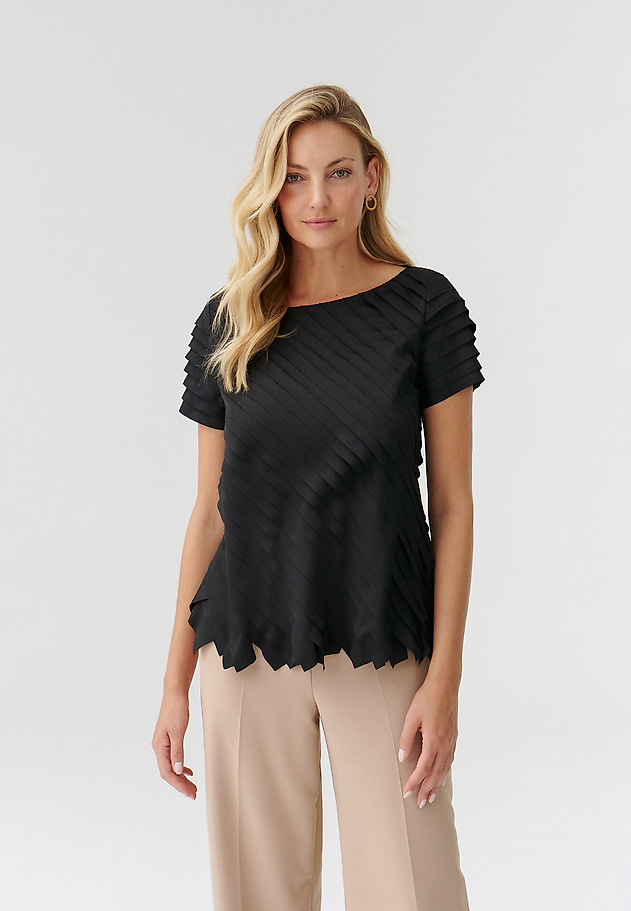 ELEGANTNA ŽENSKA BLUZA S KRATKIMI ROKAVI NAKO ELEGANTNA ŽENSKA BLUZA S KRATKIMI ROKAVI NAKO ČRNA 4