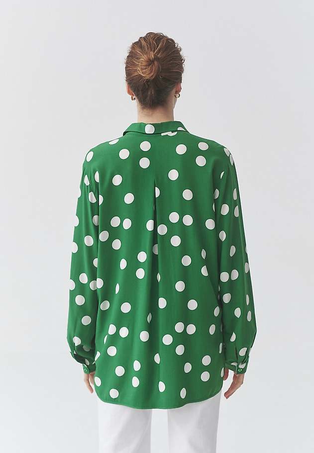 VISCOSE SHIRT WITH GREEN POLKA DOTS - DOTTA 1 VISCOSE SHIRT WITH GREEN POLKA DOTS - DOTTA 1 MULTIKOLOR 4