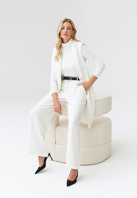 STYLOWE TKANINOWE SPODNIE DAMSKIE Z SZEROKĄ NOGAWKĄ MASDA STYLOWE TKANINOWE SPODNIE DAMSKIE Z SZEROKĄ NOGAWKĄ MASDA