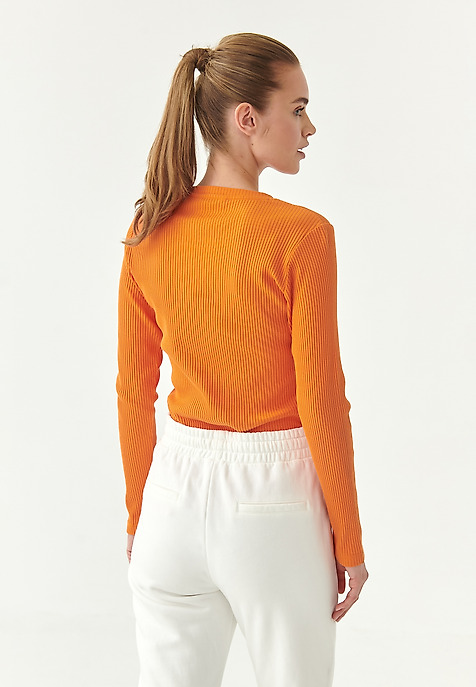 LADIES' KNITTED BLOUSE BEA ORANGE 2
