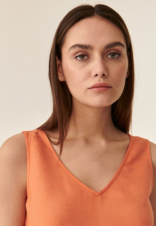 DÁMSKA LÁTKOVÁ BLÚZKA BEZ RUKÁVOV AMAIA DÁMSKA LÁTKOVÁ BLÚZKA BEZ RUKÁVOV AMAIA ORANŽOVÁ 5