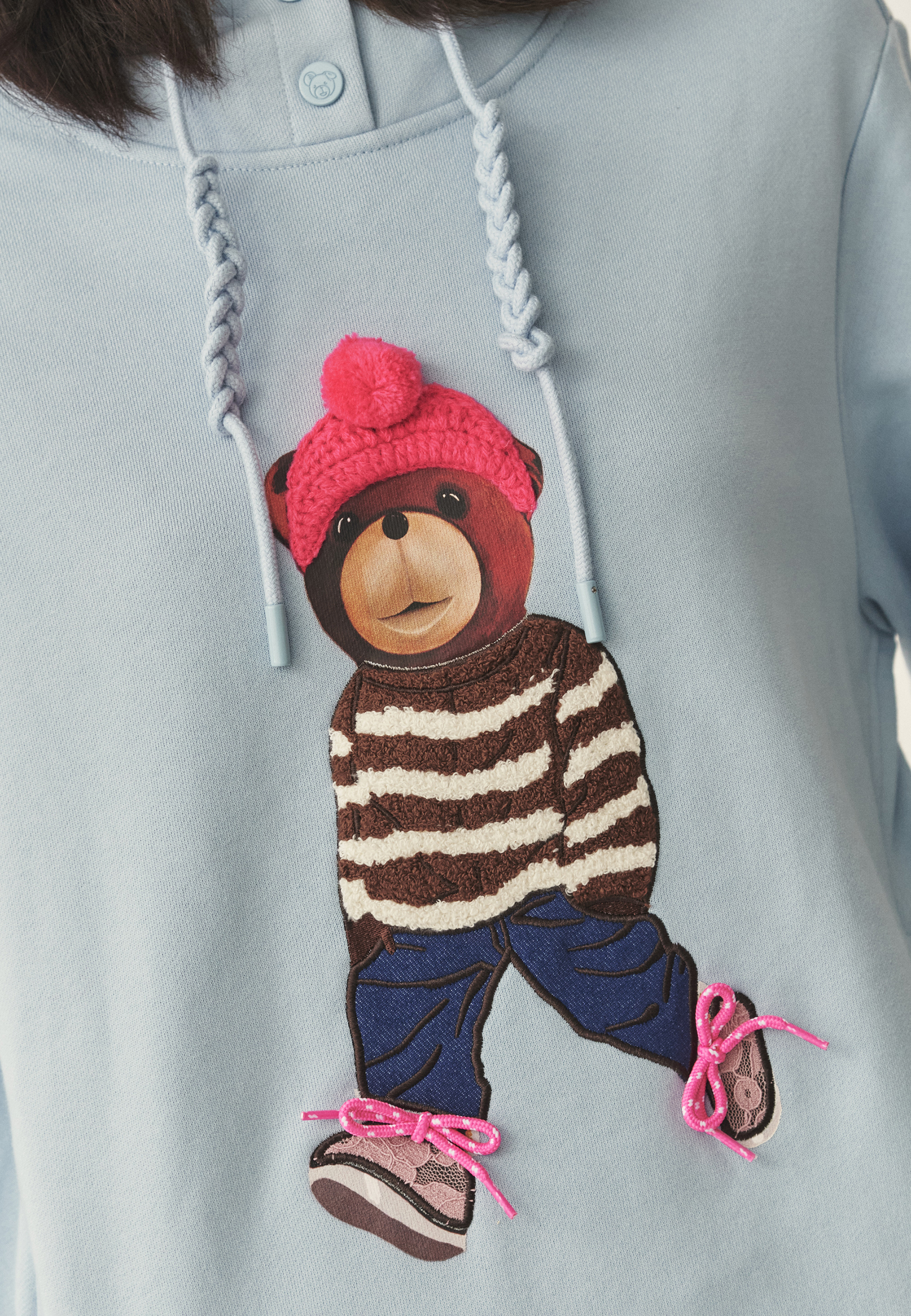 BAWEŁNIANA BLUZA Z KAPTUREM - MAORO NIEBIESKI 2