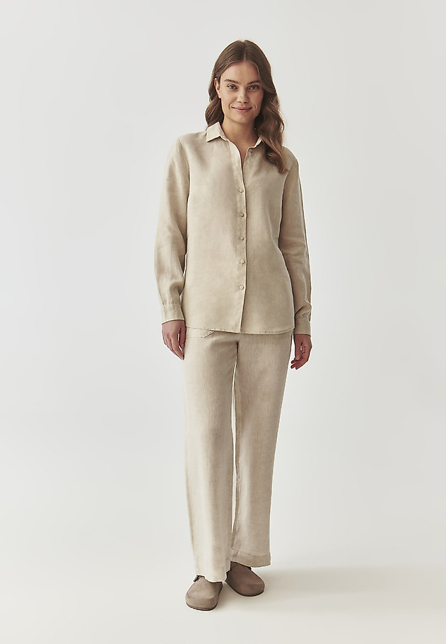 LADIES’ CLASSIC LINEN SHIRT - GONIKA 1 LADIES’ CLASSIC LINEN SHIRT - GONIKA 1 BEŻOWY 2