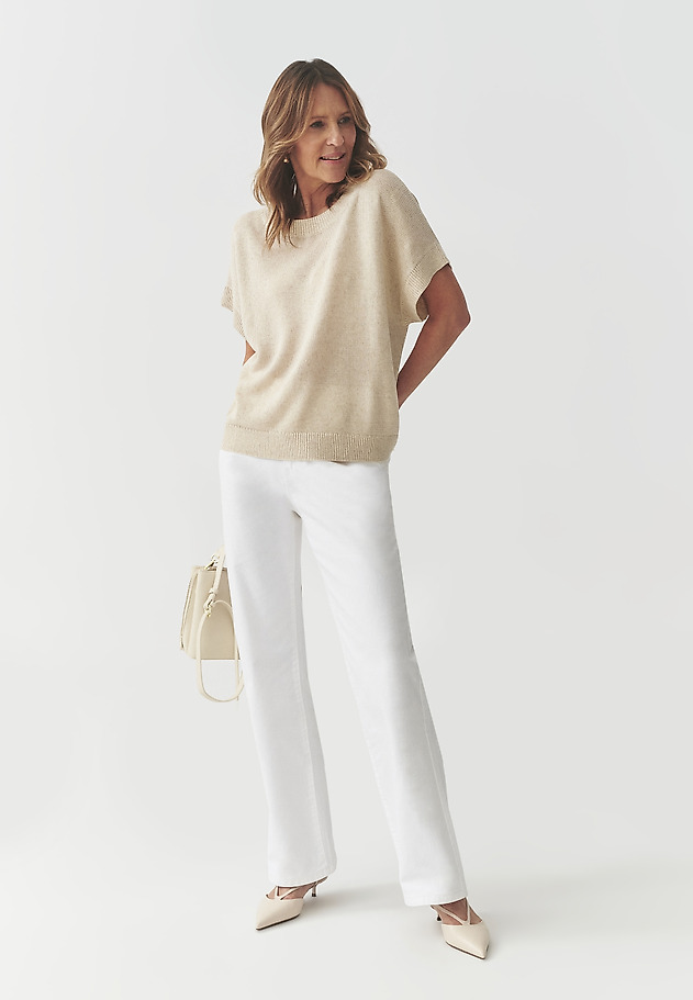 LOOSE JUMPER WITH LYOCELL AND LINEN — LIMI LOOSE JUMPER WITH LYOCELL AND LINEN — LIMI BEIGE 2