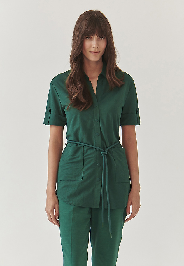 LADIES’ TUNIC WITH TIED STRING - SAVANAH 1 LADIES’ TUNIC WITH TIED STRING - SAVANAH 1 ZIELONY 1