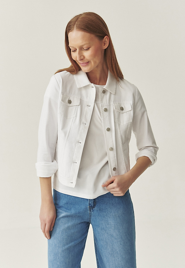 STRIPED DENIM JACKET - BESKA 1 STRIPED DENIM JACKET - BESKA 1 BIAŁY 1