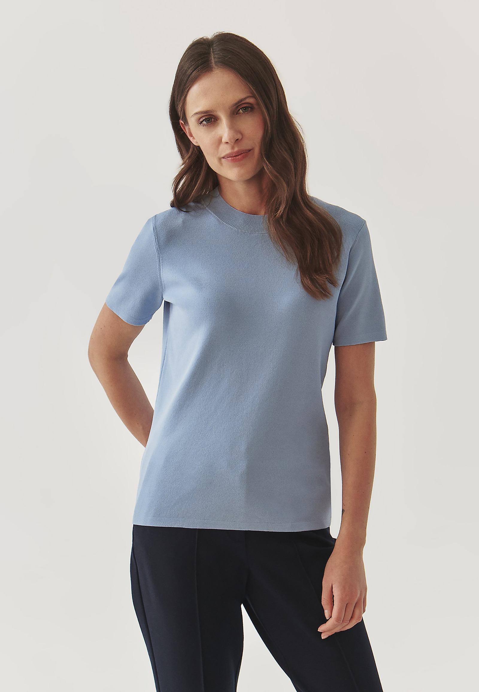 LADIES’ SHORT-SLEEVED BLOUSE - NORA LADIES’ SHORT-SLEEVED BLOUSE - NORA BLUE 98994