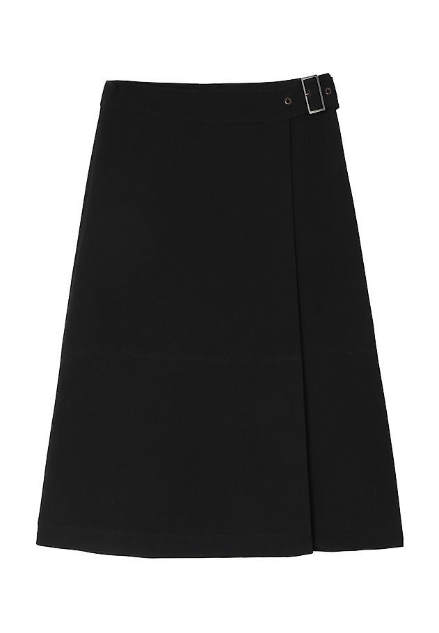 FABRIC MIDI SKIRT WITH ADJUSTABLE WAISTBAND — SKINO 1 FABRIC MIDI SKIRT WITH ADJUSTABLE WAISTBAND — SKINO 1 CZARNY 5