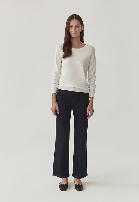 CLASSIC LADIES’ SWEATER WITH ROUND NECKLINE - TESSINI ECRU 2