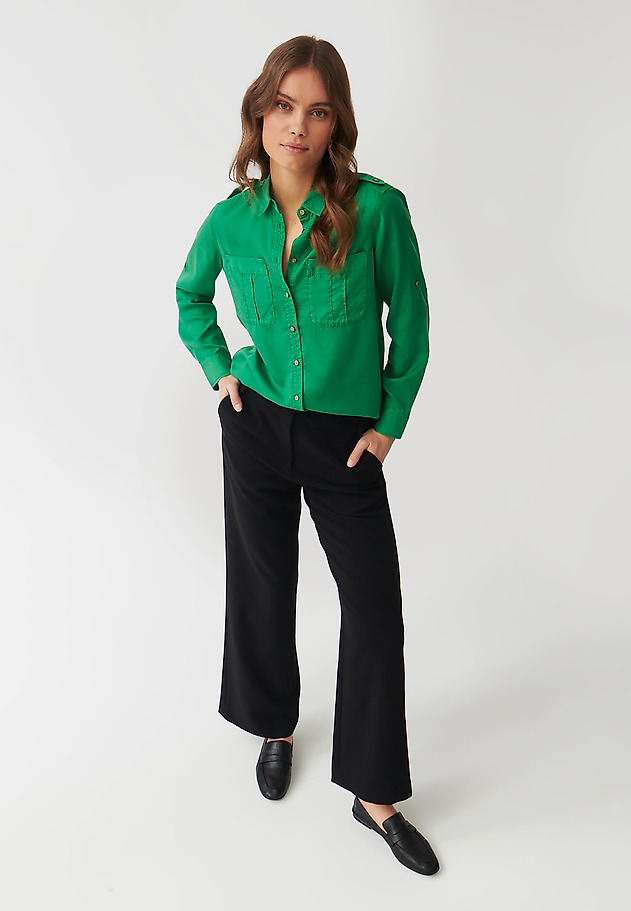 LADIES’ SHIRT WITH EPAULETTES - KORSANA LADIES’ SHIRT WITH EPAULETTES - KORSANA ZIELONY 2