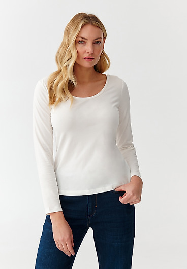 DAMSKA DZIANINOWA BLUZKA BAZOWA Z DŁUGIM RĘKAWEM - FILKA 1 DAMSKA DZIANINOWA BLUZKA BAZOWA Z DŁUGIM RĘKAWEM - FILKA 1