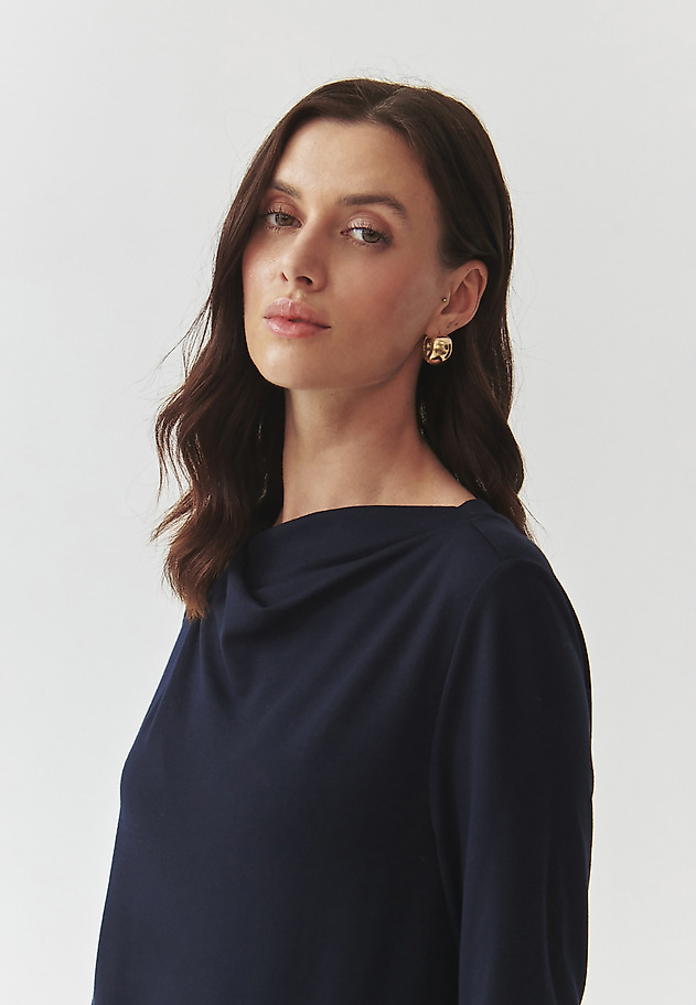 KNITTED LADIES' DRESS WITH A “WATER” NECKLINE — NORIS KNITTED LADIES' DRESS WITH A “WATER” NECKLINE — NORIS GRANATOWY 4