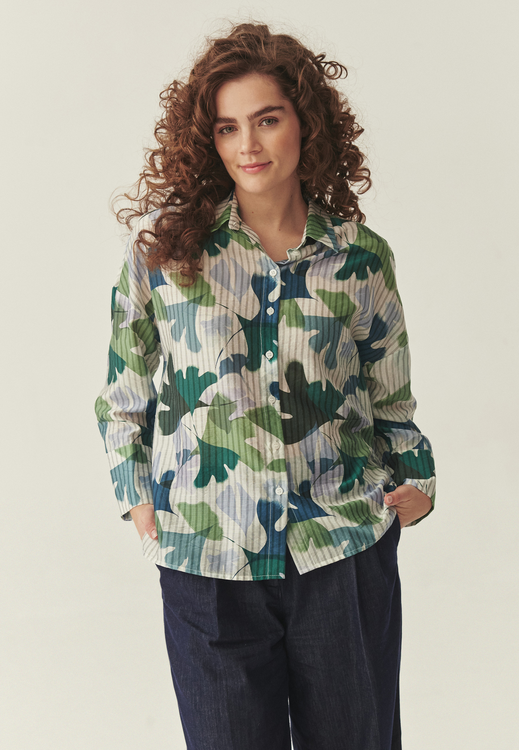 WZORZYSTA KOSZULA Z LYOCELLEM - RAYO MULTIKOLOR 2