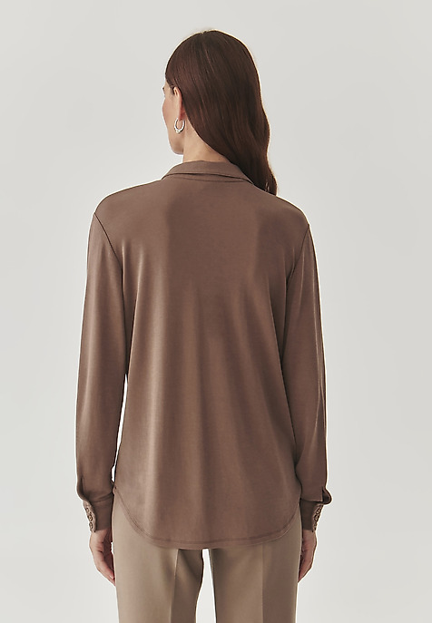 LADIES’ SHIRT WITH LONG SLEEVES - LARYSA BEIGE 2