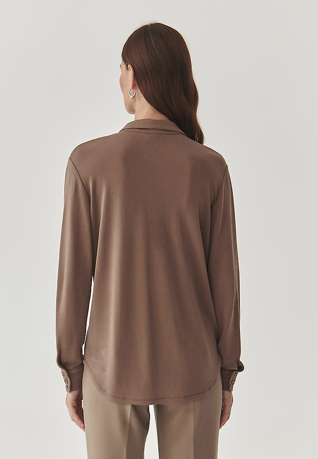 CĂMAȘĂ DE DAMĂ, DIN TRICOT, CU MÂNECI LUNGI - LARYSA CĂMAȘĂ DE DAMĂ, DIN TRICOT, CU MÂNECI LUNGI - LARYSA BEJ 3