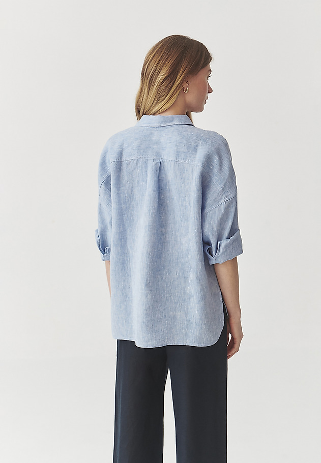 LADIES’ COMFORTABLE SHIRT WITH WOODEN BUTTONS - MANDRAGIA 4 LADIES’ COMFORTABLE SHIRT WITH WOODEN BUTTONS - MANDRAGIA 4 NIEBIESKI 4