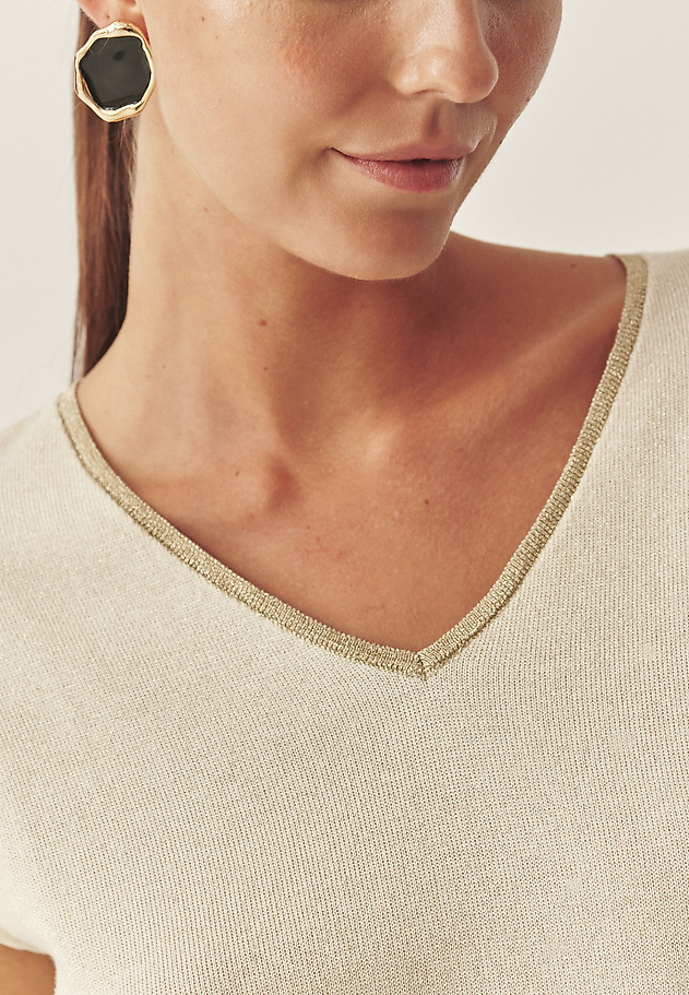 SHINY BLOUSE WITH VISCOSE - FIXI 1 SHINY BLOUSE WITH VISCOSE - FIXI 1 ECRU 5