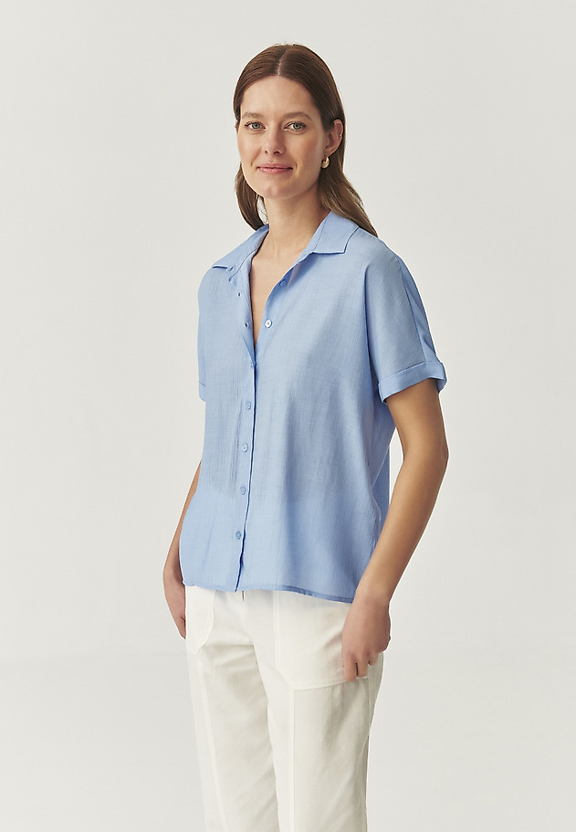 SHORT-SLEEVED WOVEN SHIRT - ZARIA SHORT-SLEEVED WOVEN SHIRT - ZARIA NIEBIESKI 2