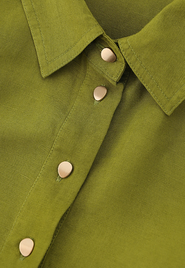 SHIRT DRESS WITH LINEN - ZELI color GREEN SHIRT DRESS WITH LINEN - ZELI color GREEN
