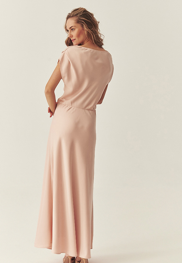 SATIN MAXI DRESS - MAGI color BEIGE SATIN MAXI DRESS - MAGI color BEIGE