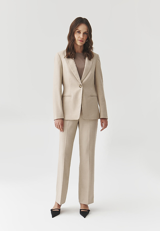 WAIST-LENGTH BLAZER IN A FINE CHECK PATTERN — LAMIZA WAIST-LENGTH BLAZER IN A FINE CHECK PATTERN — LAMIZA ECRU 2