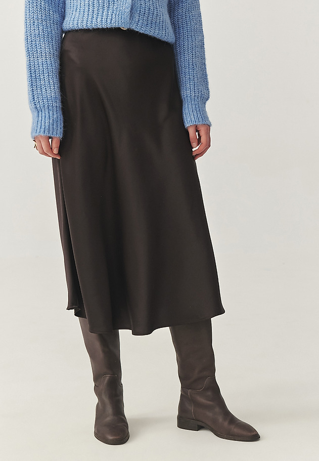 SATIN MIDI SKIRT - SATINI 4 SATIN MIDI SKIRT - SATINI 4 BROWN 5