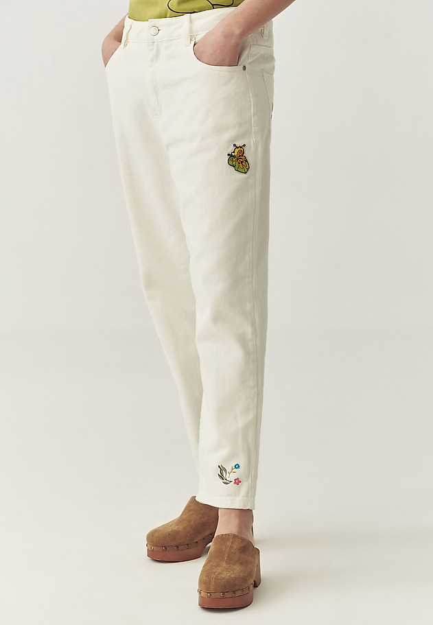 BOYFRIEND DENIM TROUSERS - MISKO 1 BOYFRIEND DENIM TROUSERS - MISKO 1 ECRU 2