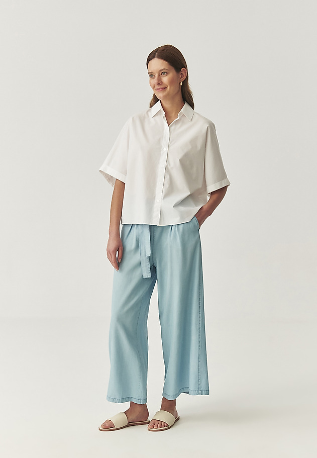 LOOSE-FITTING COTTON SHIRT - ZORIA LOOSE-FITTING COTTON SHIRT - ZORIA BIAŁY 1