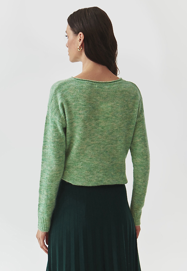CLASSIC LADIES' JUMPER WITH BOAT NECKLINE — FLUFKO CLASSIC LADIES' JUMPER WITH BOAT NECKLINE — FLUFKO ZIELONY 4