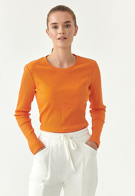 LADIES' KNITTED BLOUSE BEA ORANGE 2