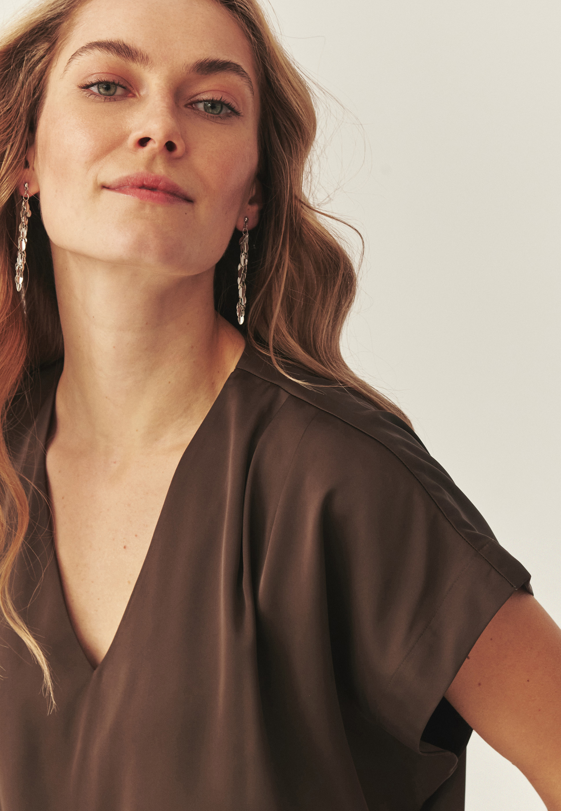 BLUZĂ DIN SATIN, CU MÂNECĂ SCURTĂ - NARIE MARO 2