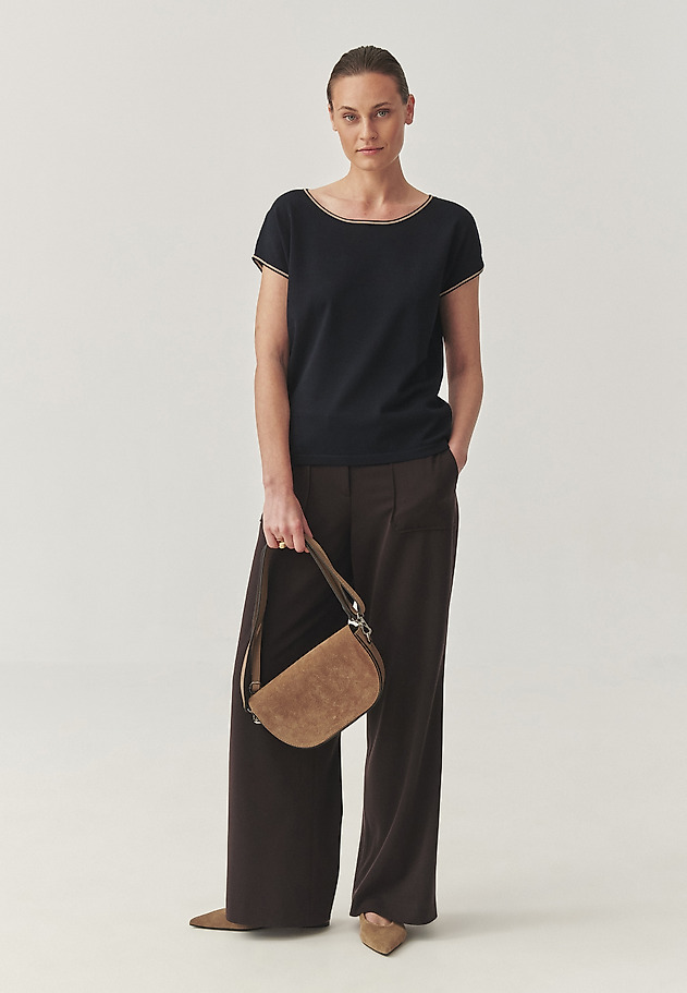 CLASSIC BLOUSE WITH VISCOSE - SORAL CLASSIC BLOUSE WITH VISCOSE - SORAL NAVY BLUE 1