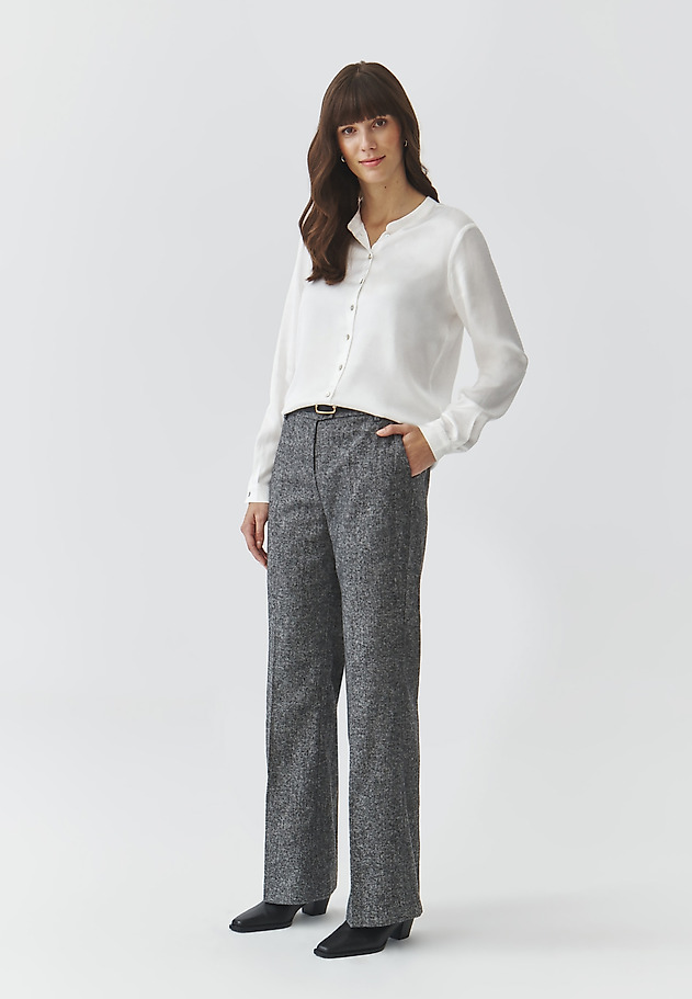 LADIES' FABRIC TROUSERS WITH EDGE AND WIDE LEG — RELAKINA LADIES' FABRIC TROUSERS WITH EDGE AND WIDE LEG — RELAKINA MULTICOLOR 1