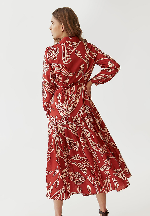 PATTERNED LADIES’ COTTON DRESS WITH A COLLAR - RUDIA PATTERNED LADIES’ COTTON DRESS WITH A COLLAR - RUDIA MULTIKOLOR 3
