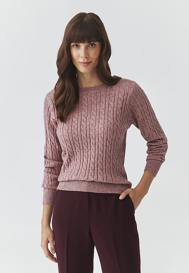 CLASSIC LADIES' JUMPER WITH BOAT NECKLINE — WILLOW CLASSIC LADIES' JUMPER WITH BOAT NECKLINE — WILLOW FIOLETOWY 1