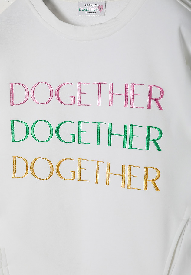 LADIES’ SWEATSHIRT WITH TEXT INSCRIPTION EMBROIDERY - GINGER LADIES’ SWEATSHIRT WITH TEXT INSCRIPTION EMBROIDERY - GINGER ECRU 7