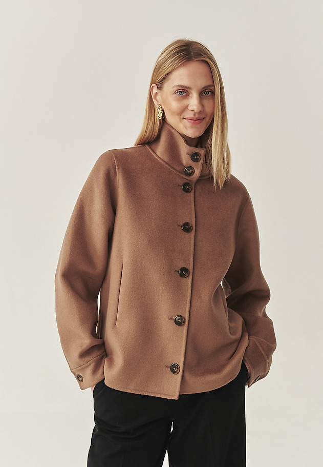 SHORT JACKET WITH WOOL - SARAKO SHORT JACKET WITH WOOL - SARAKO BEIGE 2