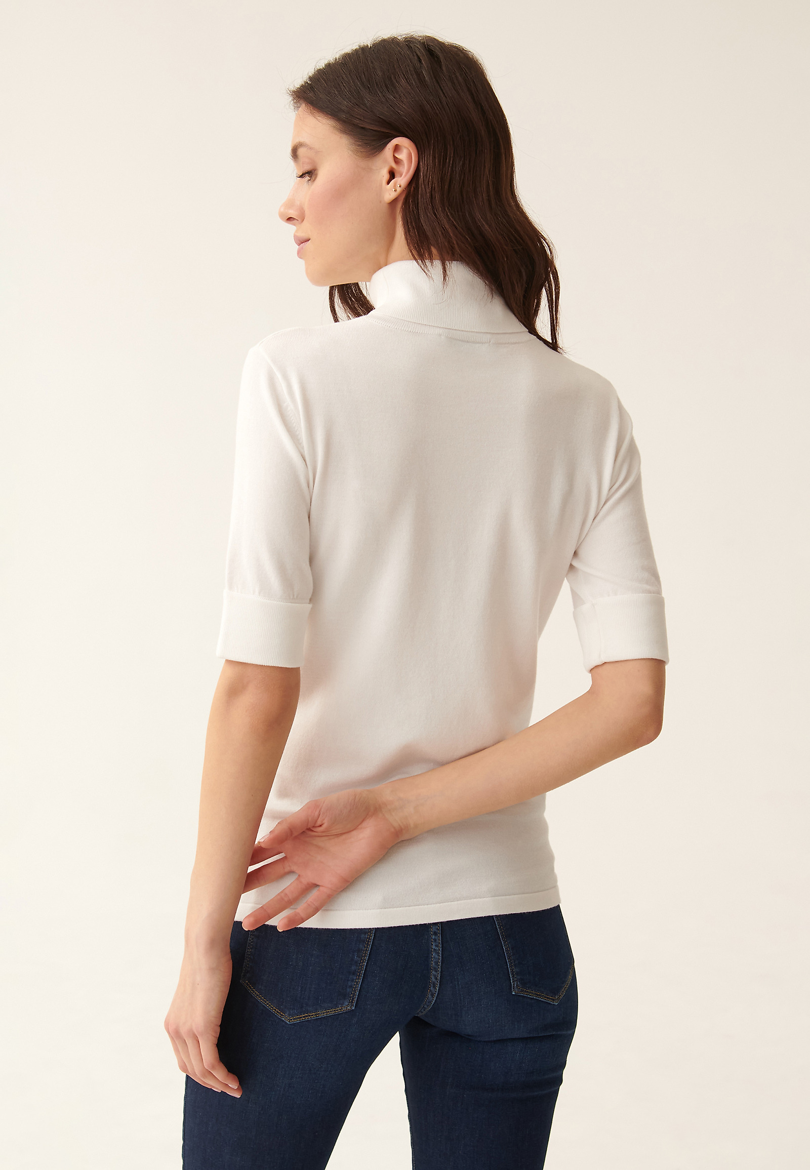 LADIES' SHORT-SLEEVED TURTLENECK  LU LADIES' SHORT-SLEEVED TURTLENECK  LU ECRU 85686
