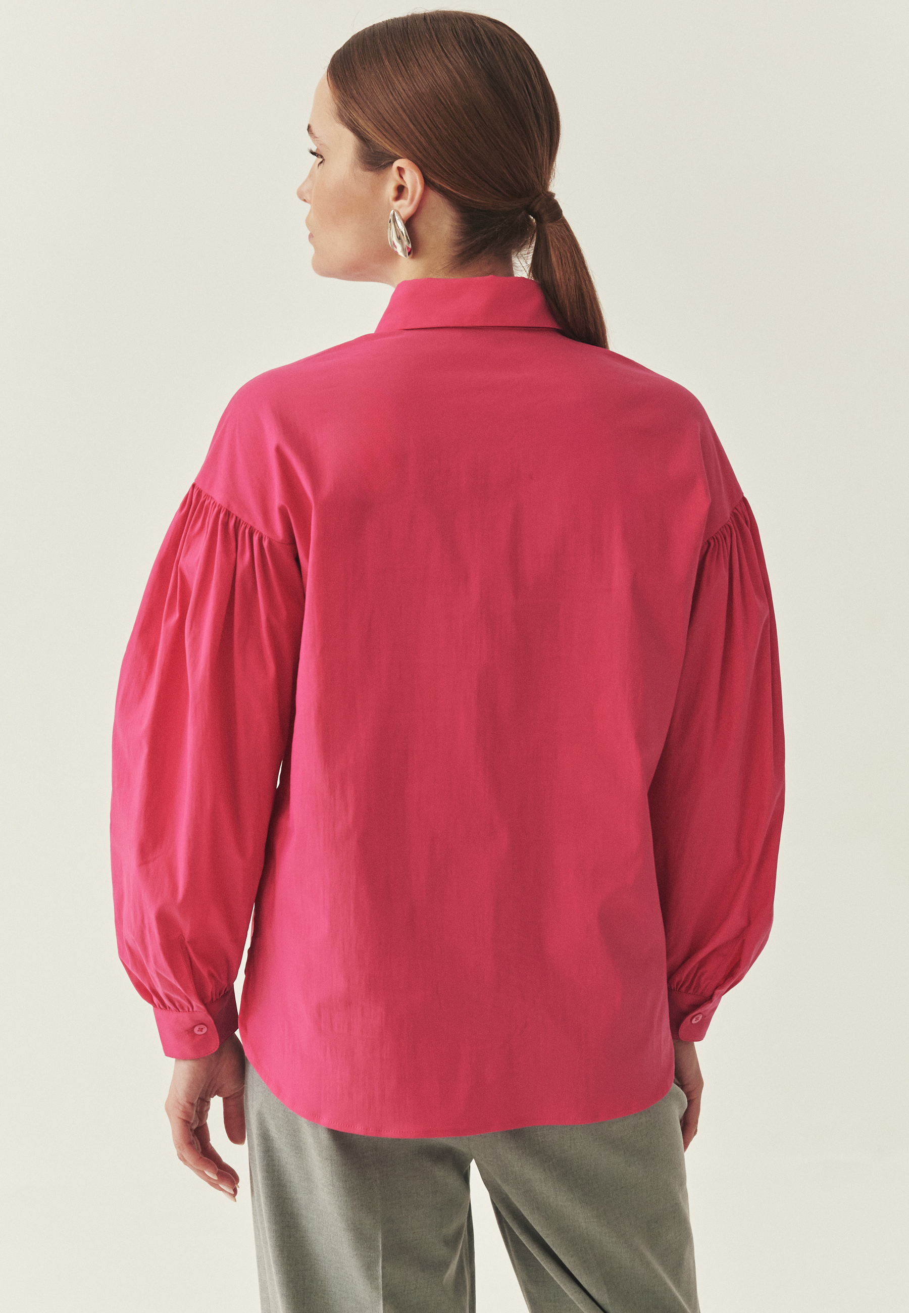 TKANINOWA KOSZULA O LUŹNYM KROJU - LEILA RÓŻOWY 2