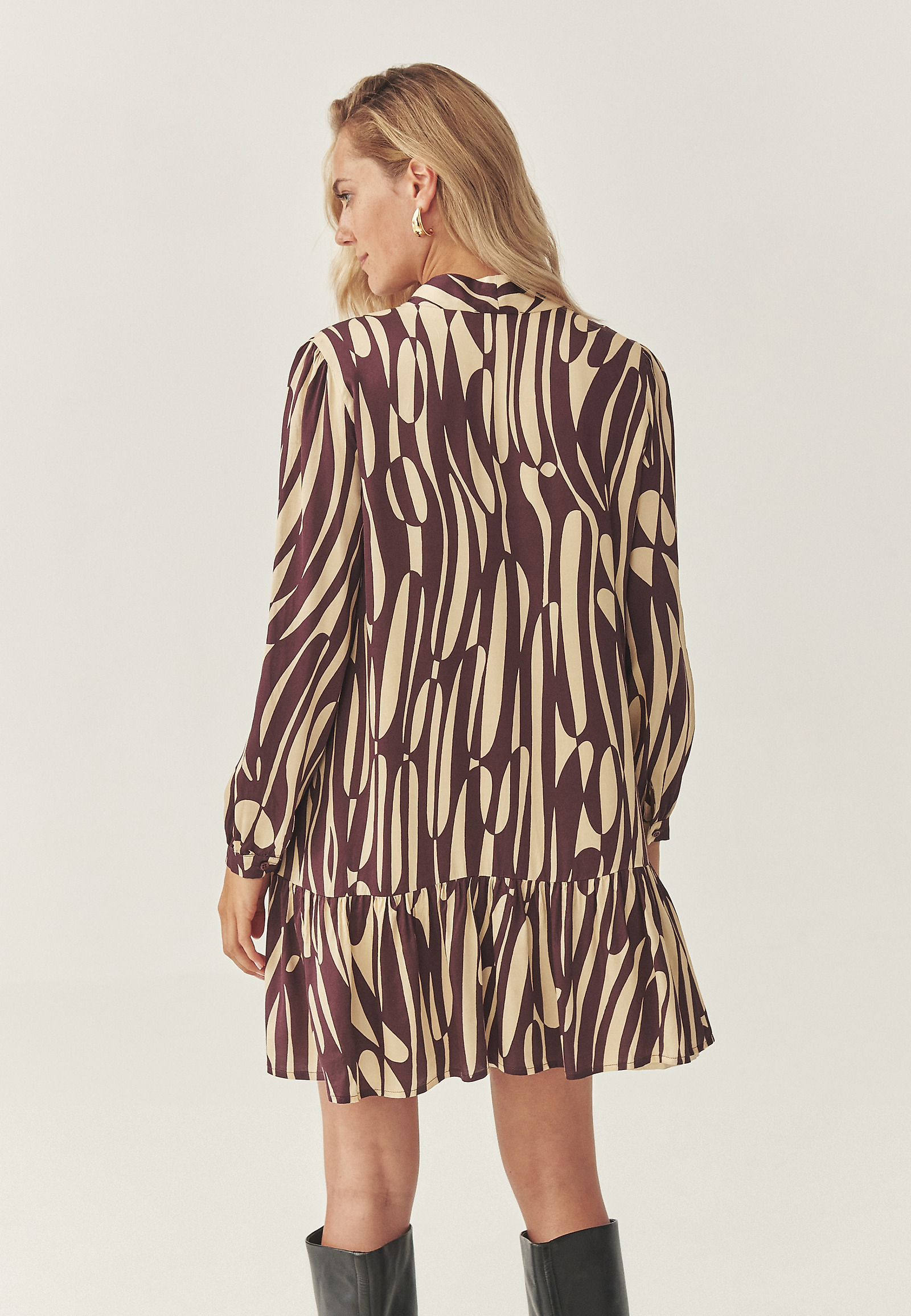 PATTERNED VISCOSE DRESS - TAMIE PATTERNED VISCOSE DRESS - TAMIE RED 116245