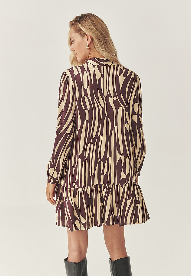 PATTERNED VISCOSE DRESS - TAMIE PATTERNED VISCOSE DRESS - TAMIE RED 2