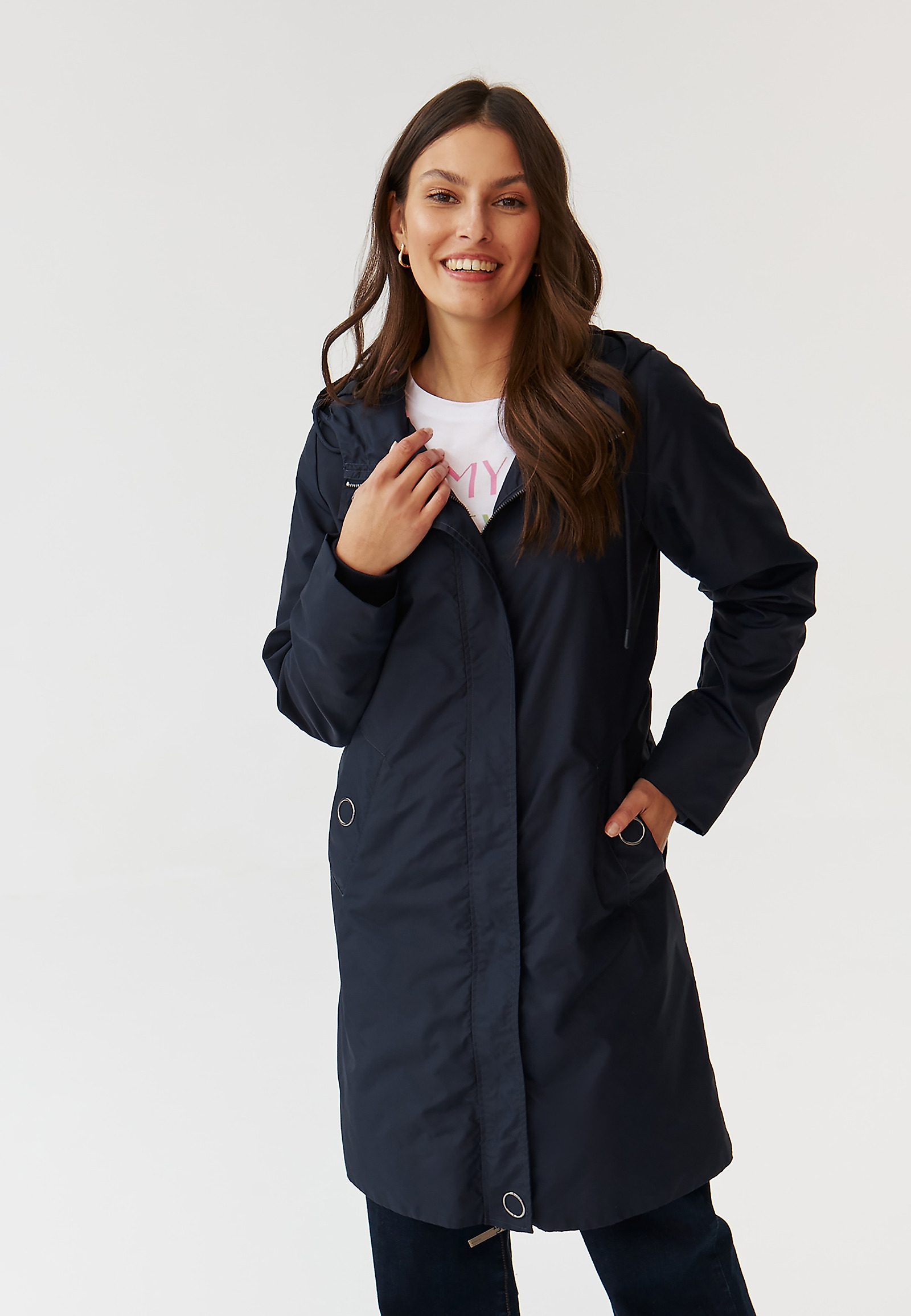 SPRING LADIES’ JACKET WITH A HOOD - ALBERTA SPRING LADIES’ JACKET WITH A HOOD - ALBERTA NAVY BLUE 103132