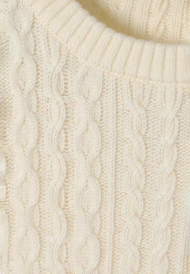 LADIES’ SWEATER WITH CABLE KNIT LOKALI LADIES’ SWEATER WITH CABLE KNIT LOKALI ECRU 6