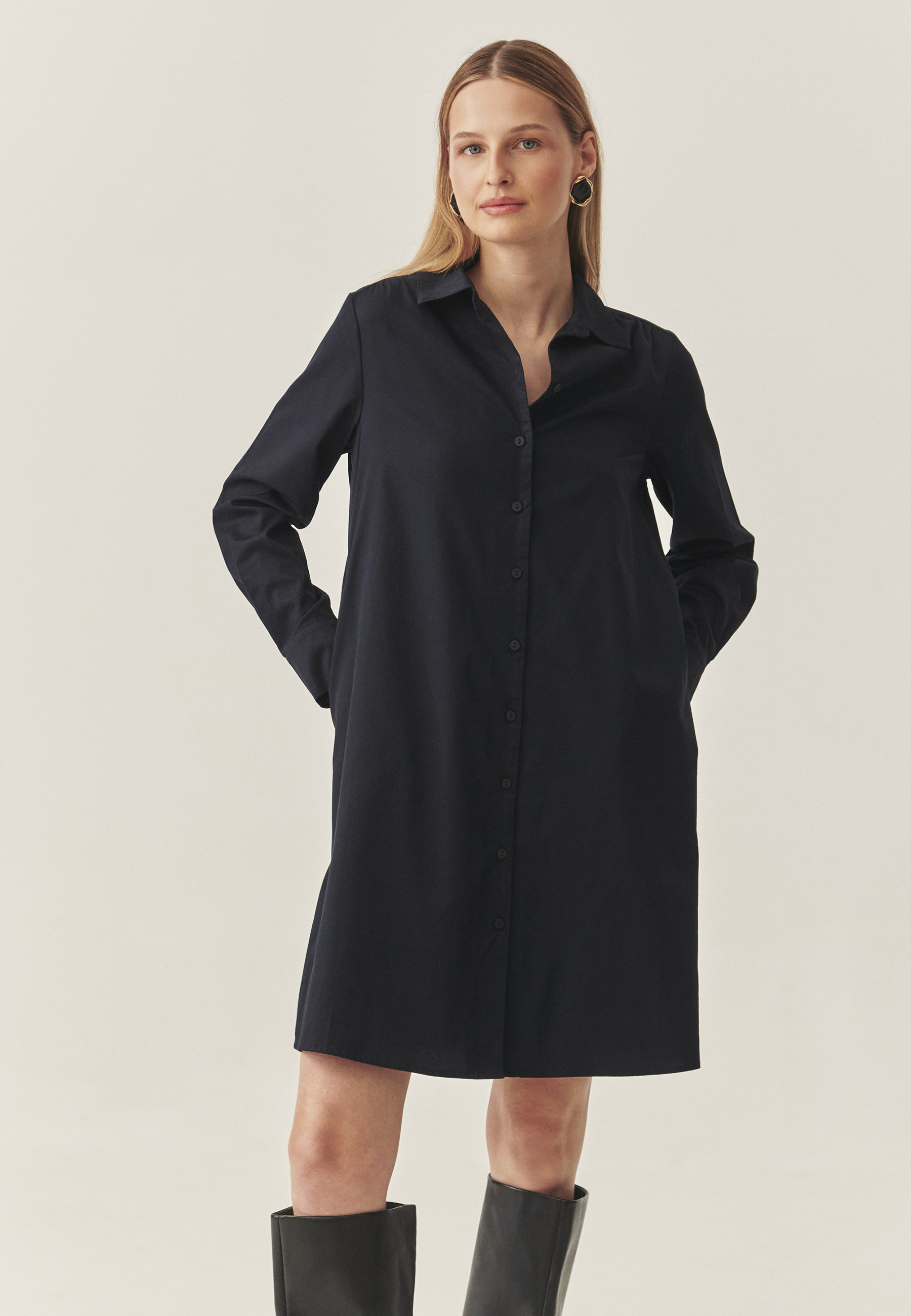 BAVLNENÉ KOŠELOVÉ ŠATY - ALIANI NÁMORNÍCKA MODRÁ 2