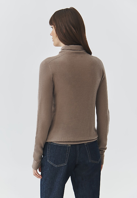 SWETER DAMSKI Z KASZMIRU I JEDWABIU - KALEA BEŻOWY 2