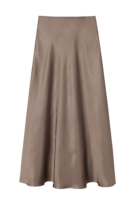 LONG LADIES’ SATIN SKIRT - SATINOLA 1 BEIGE 2